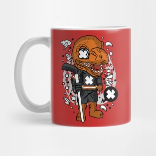 dino hockey illustration Mug